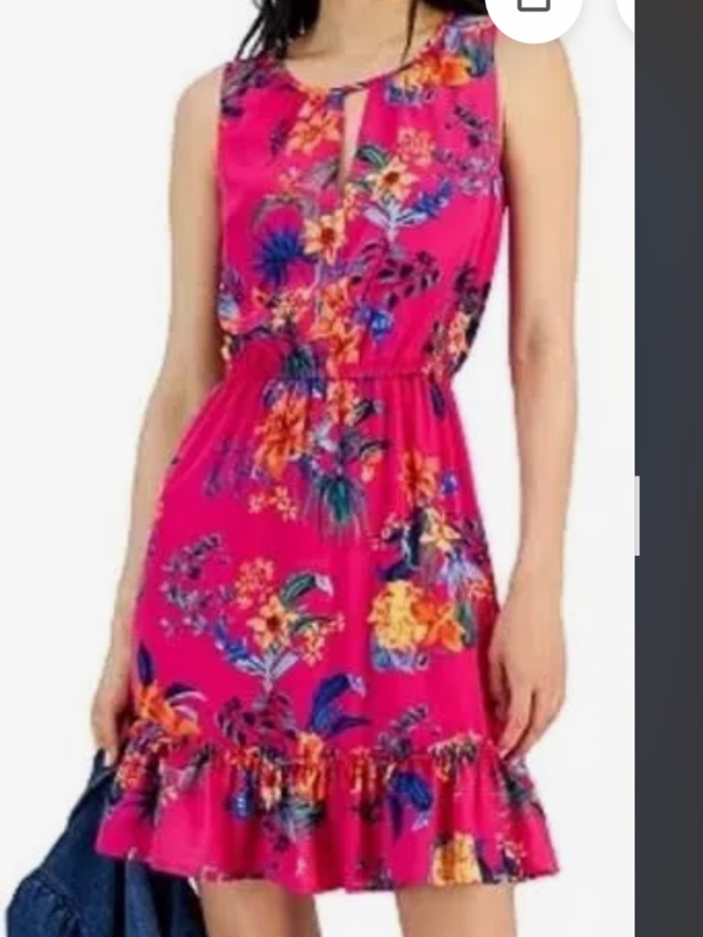 I.N.C. International concepts vibrant Bright pink Floral Sleeveless Day Dress XL